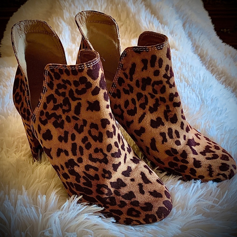 Lane Bryant Leopard Fabric Ankle Boots